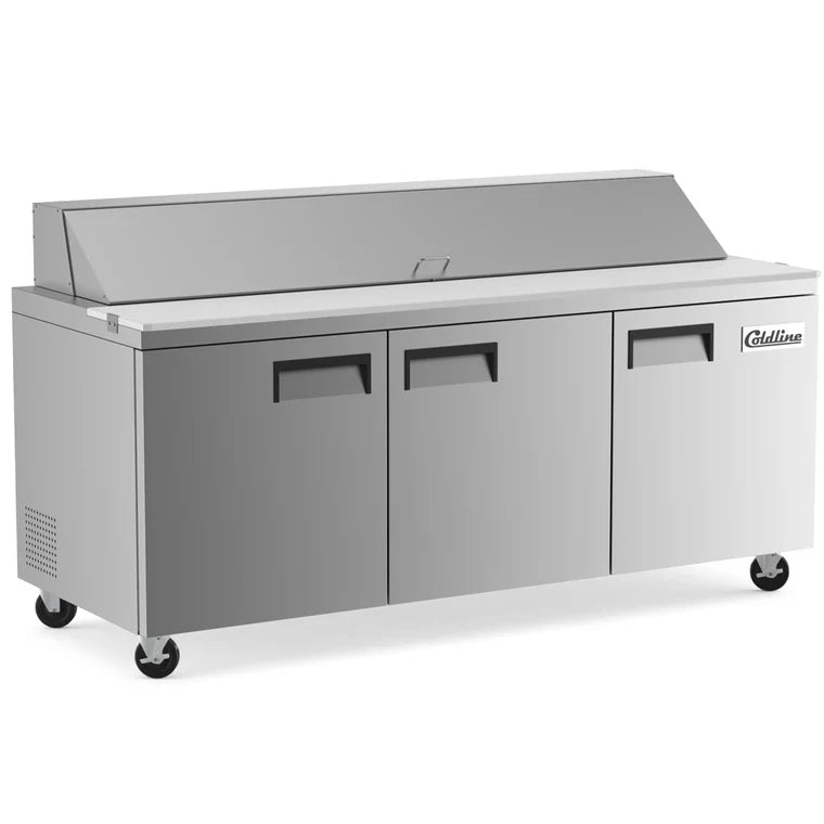 Coldline SP72 Coldline SP72 71" Bain Marie Sandwich Prep Refrigerator - 18 Pans commercial restaurant equipment