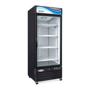 Serv-Ware GR23B-HC black glass door merchandiser refrigerator