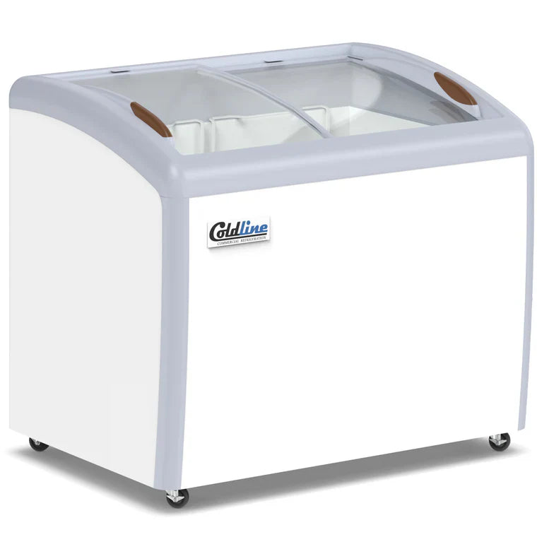 Coldline XS260 Coldline XS260 39" Curved Glass Ice Cream Freezer with LED Lighting | 10 Cu. Ft. commercial restaurant equipme