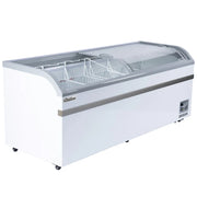 Coldline XS700YX Coldline XS700YX 79" Curved Glass Top Display Ice Cream Freezer with LED 6 Baskets commercial restaurant equ