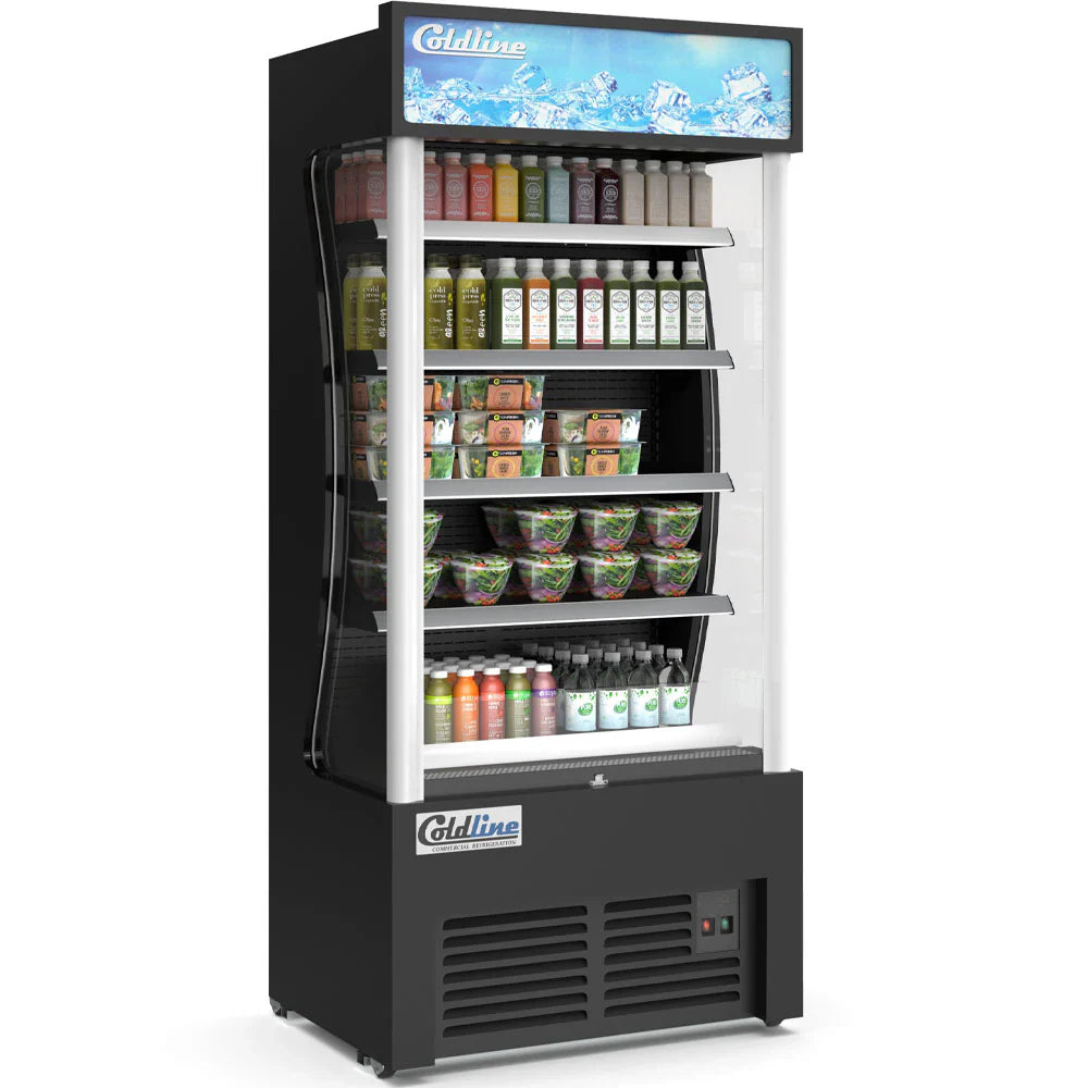 Coldline AOC-36-B Coldline AOC-36-B 36" Black Open Air Refrigerated Display Merchandiser commercial restaurant equipment