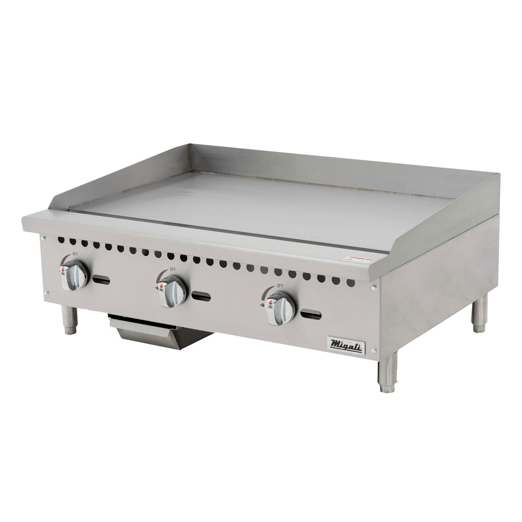 Migali C-G36 36″ Manual Gas Griddle – 90,000 BTU (3 Burners)