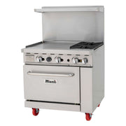 Migali C-RO2B-24GL-NG 336" 2 Burner Gas Range w/ 24" Griddle, Standard Oven, 125.000 BTU