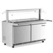 Coldline CBT-60-CSG Coldline CBT-60-CSG 60" Stainless Steel Refrigerated Salad Bar, Buffet Table with Sneeze Guard, Tray Slid