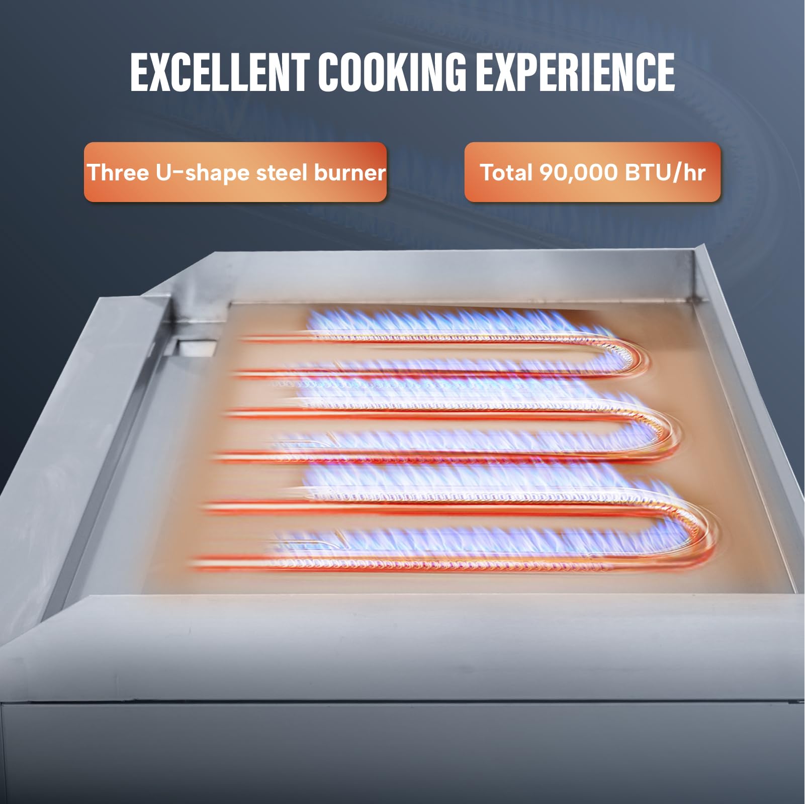 Commercial Gas Griddle, WESTLAKE 36" Countertop Griddle 3 Burner Plate Grill 90,000 BTU