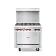 Commercial Gas Range & Stove, WESTLAKE 6 Burner 36" Commercial Gas Range with Standard Oven - 210,000 BTU