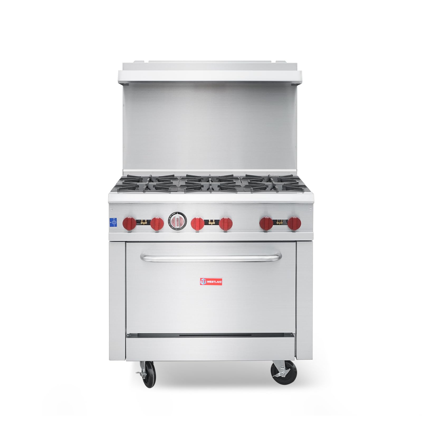 Commercial Gas Range & Stove, WESTLAKE 6 Burner 36" Commercial Gas Range with Standard Oven - 210,000 BTU