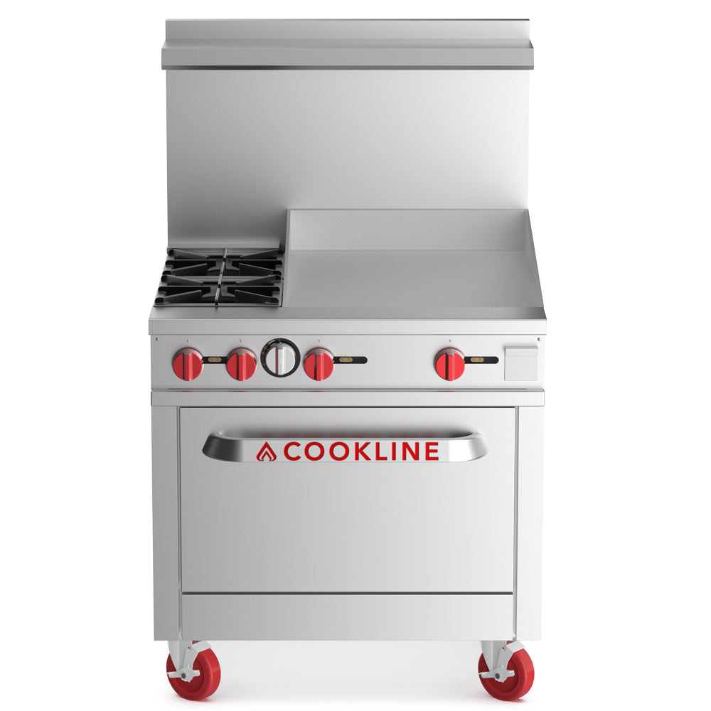 Cookline CR36-24G-NG 36.00" Commercial Gas Range (Natural Gas) - 131000 BTU