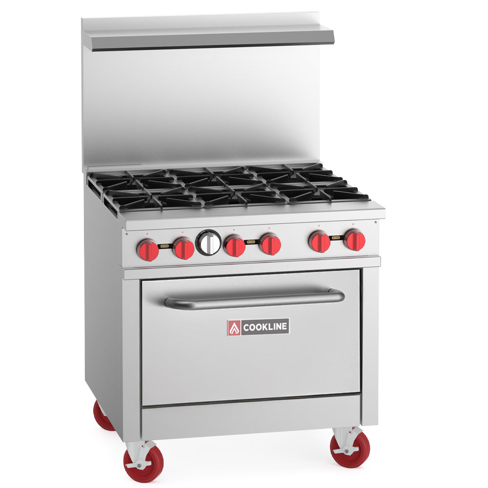 Cookline CR36-6-LP 36.00" Commercial Gas Range (Liquid Propane) - 211000 BTU