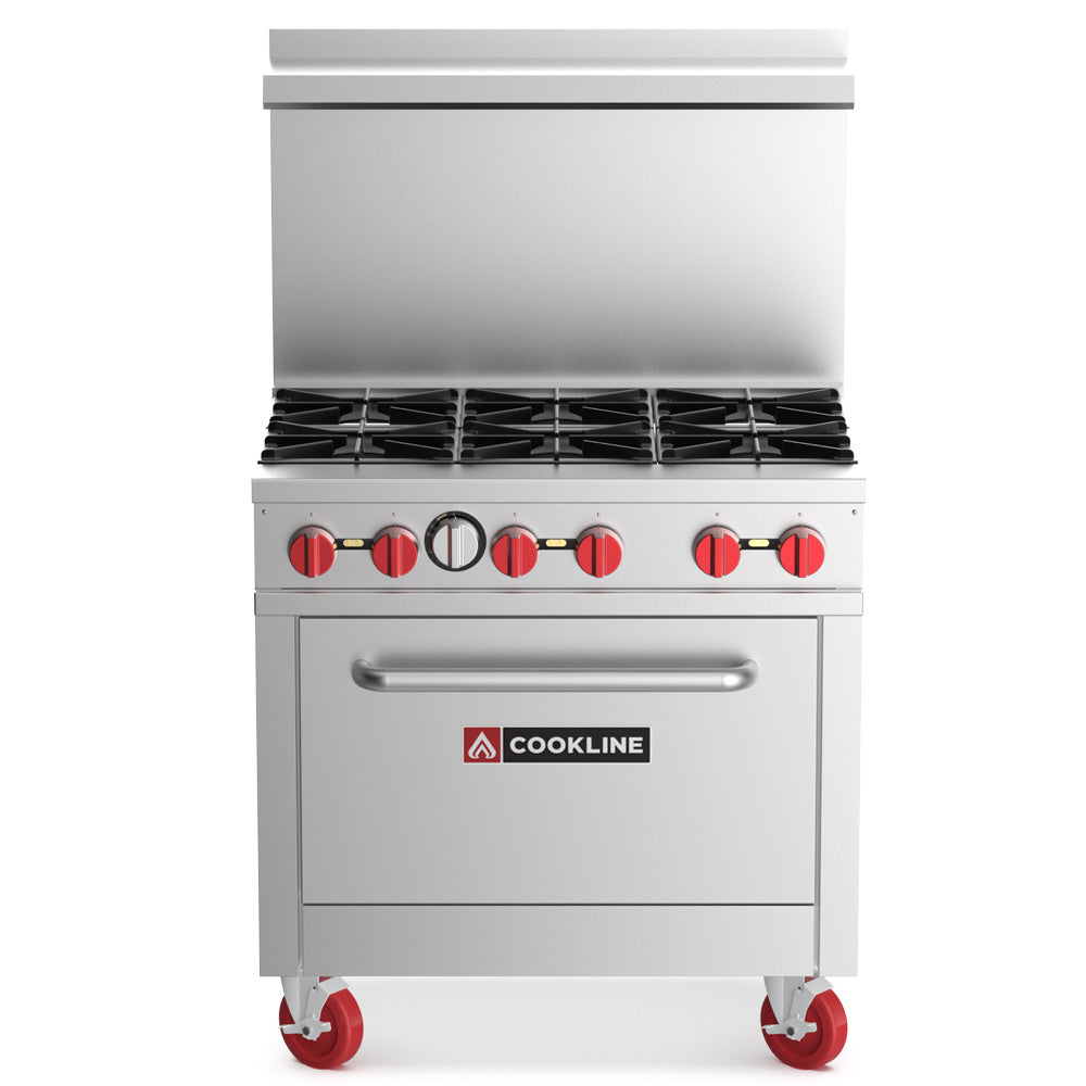 Cookline CR36-6-LP 36.00" Commercial Gas Range (Liquid Propane) - 211000 BTU