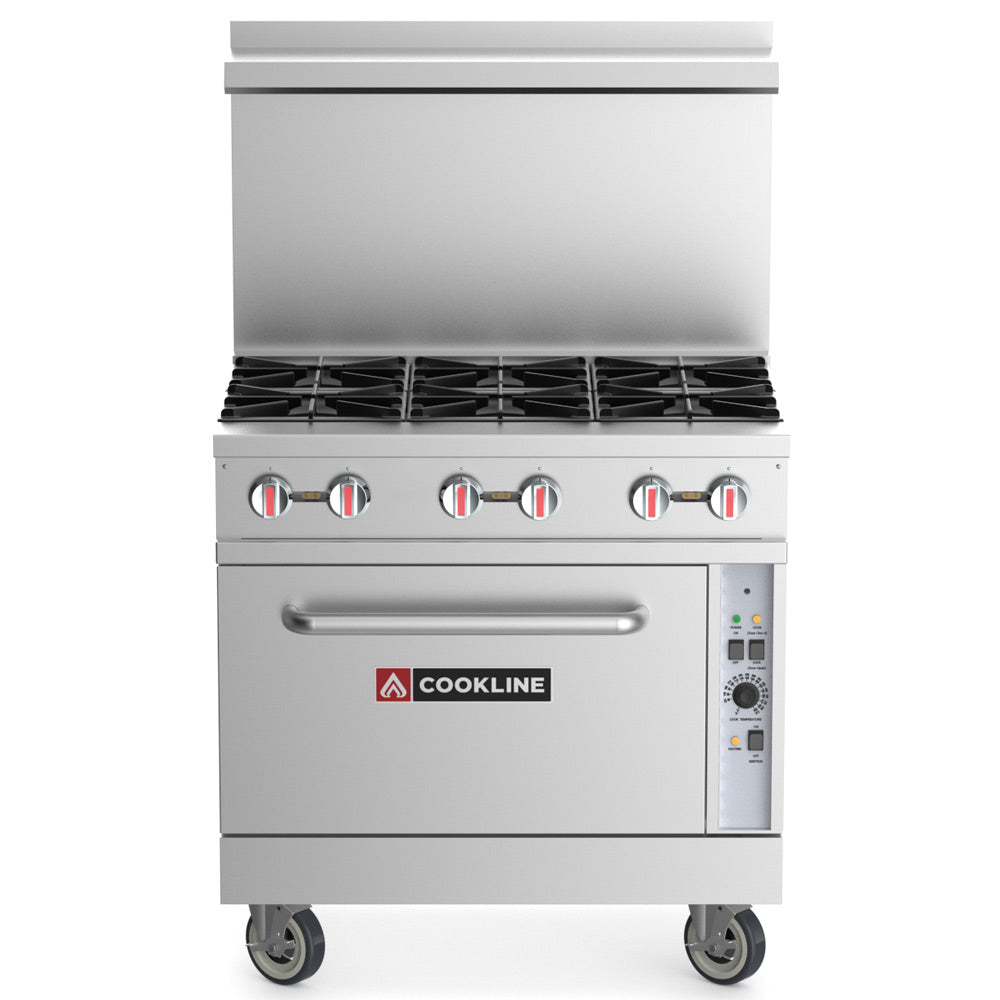 Cookline CR36-6C-NG 36.00" Commercial Gas Range (Natural Gas) - 211000 BTU