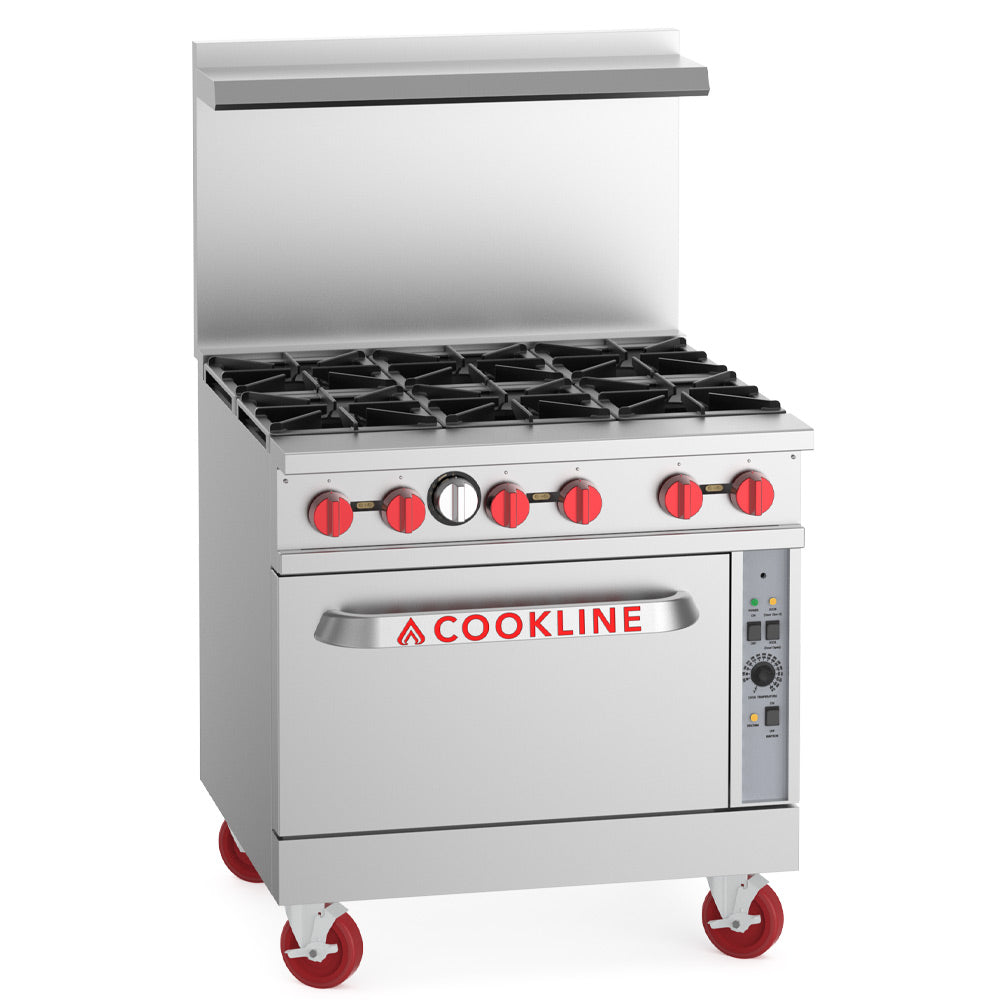 Cookline CR36-6C-NG 36.00" Commercial Gas Range (Natural Gas) - 211000 BTU