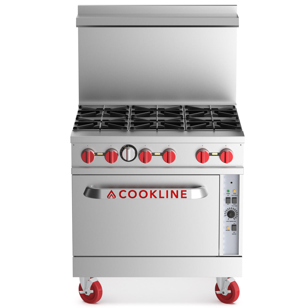 Cookline CR36-6C-NG 36.00" Commercial Gas Range (Natural Gas) - 211000 BTU