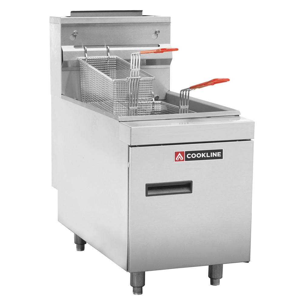 Cookline CTF3-NG 14.7" 35 lb. Commercial Deep Fryer (Natural Gas) - 66000 BTU