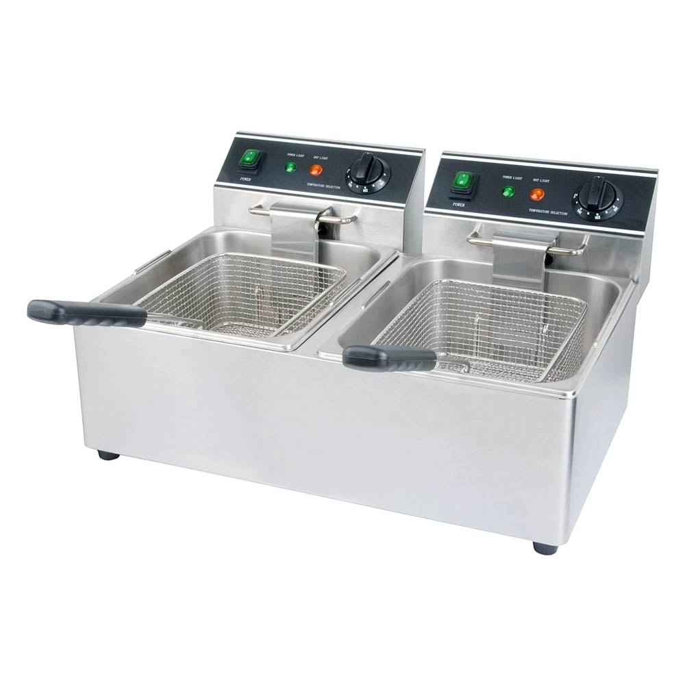 Cookline DF15-2-220 21.80" 30 lb. Commercial Deep Fryer