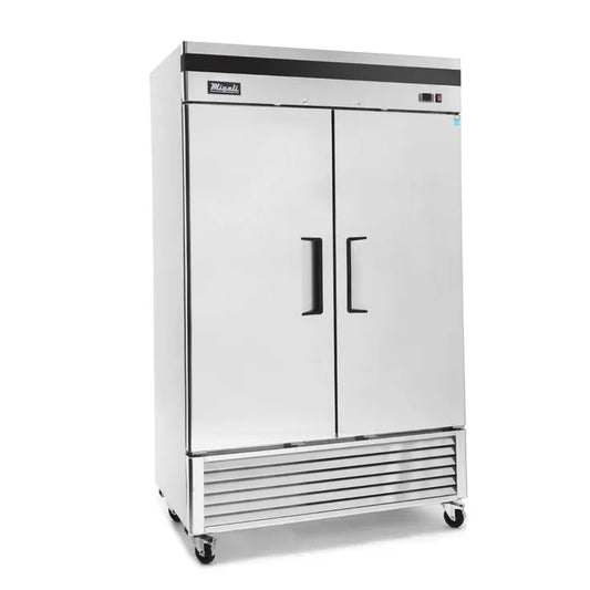 Migali C-2RB-HC 54" Two Section Reach-In Refrigerator w/ 2 Solid Doors, Bottom Mount, 45 cu. ft.