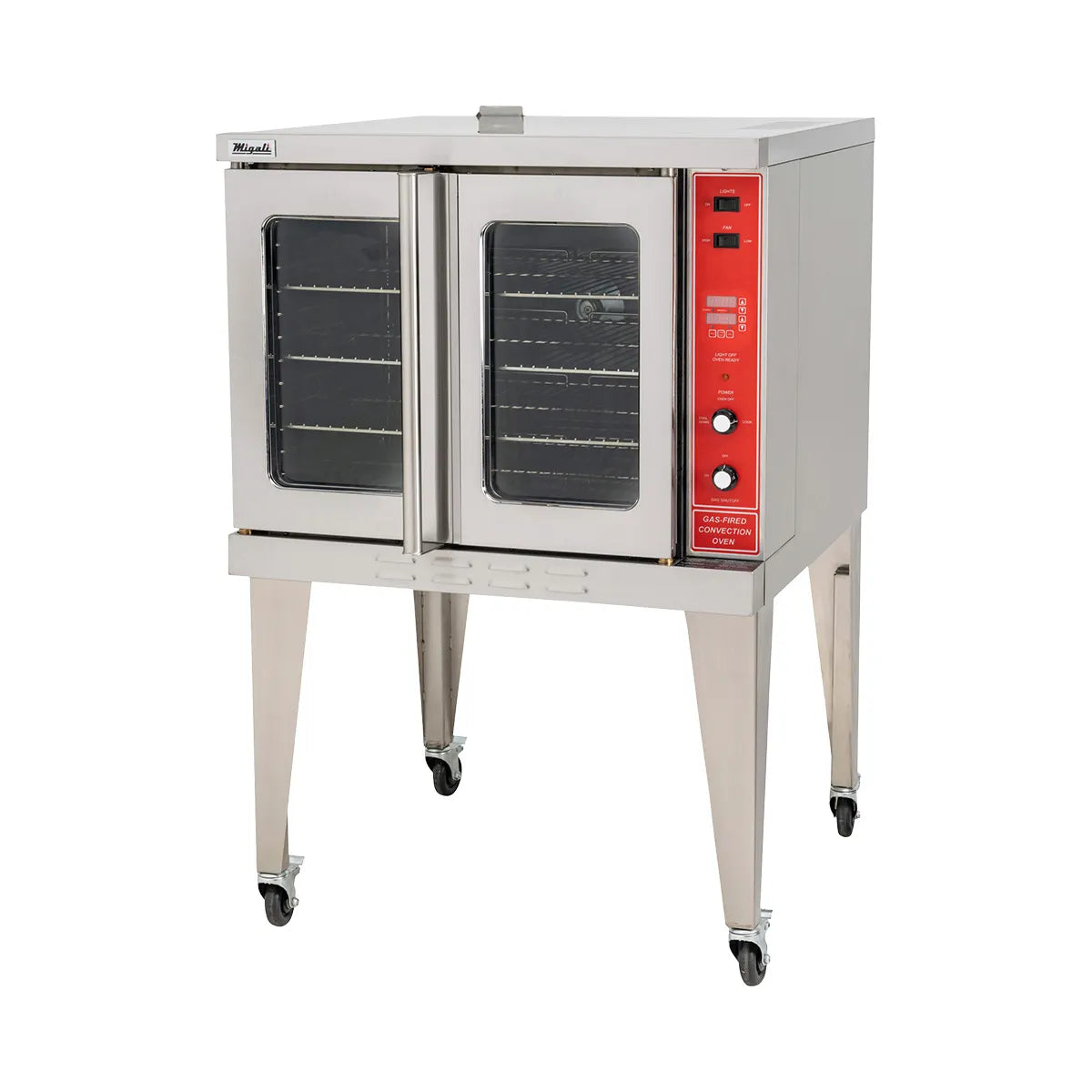 Migali C-CO1-SD-NG Single Deck Full Size Natural Gas Convection Oven, (5) Pans, 46.000 BTU