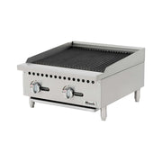 Migali C-CR24 24" Countertop Gas Lava Rock Charbroiler w/ (2) Burners, 70.000 BTU