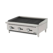 Migali C-CR36 36" Countertop Gas Lava Rock Charbroiler w/ (3) Burners, 105.000 BTU