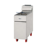 Migali C-F35-NG 15″ Floor Model Natural Gas Full Pot Fryer – 60,000 BTU (3 Burners)