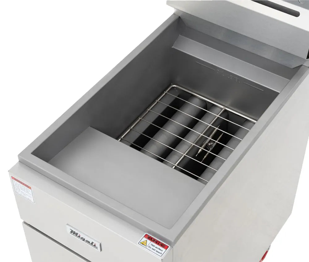 Migali C-F35-LP 15" Floor Model LP Gas Full Pot Fryer w/ 35 lbs, 3 Burners, 60.000 BTU