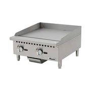 Migali C-G24 24" Countertop Manual Gas Griddle, 3/4" Smooth Steel Plate, 60.000 BTU