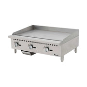 Migali C-G36 36" Countertop Manual Gas Griddle, 3/4" Smooth Steel Plate, 90.000 BTU