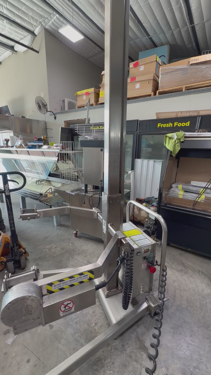 Load video: Used Savage Bros 0712SS hydraulic bowl lift operating and lifting as tested