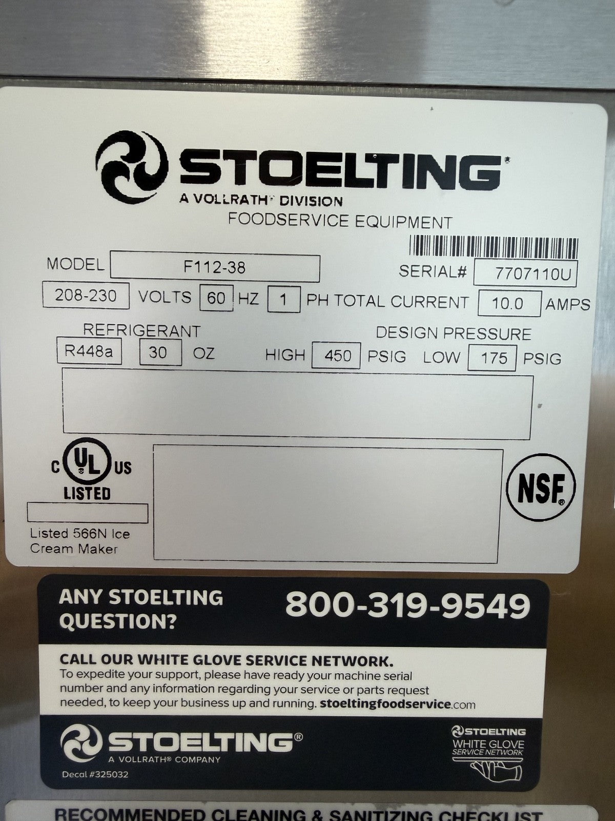 Used 2024 Stoelting F112-38 Frozen Beverage Shake Slush Machine – 208/240V