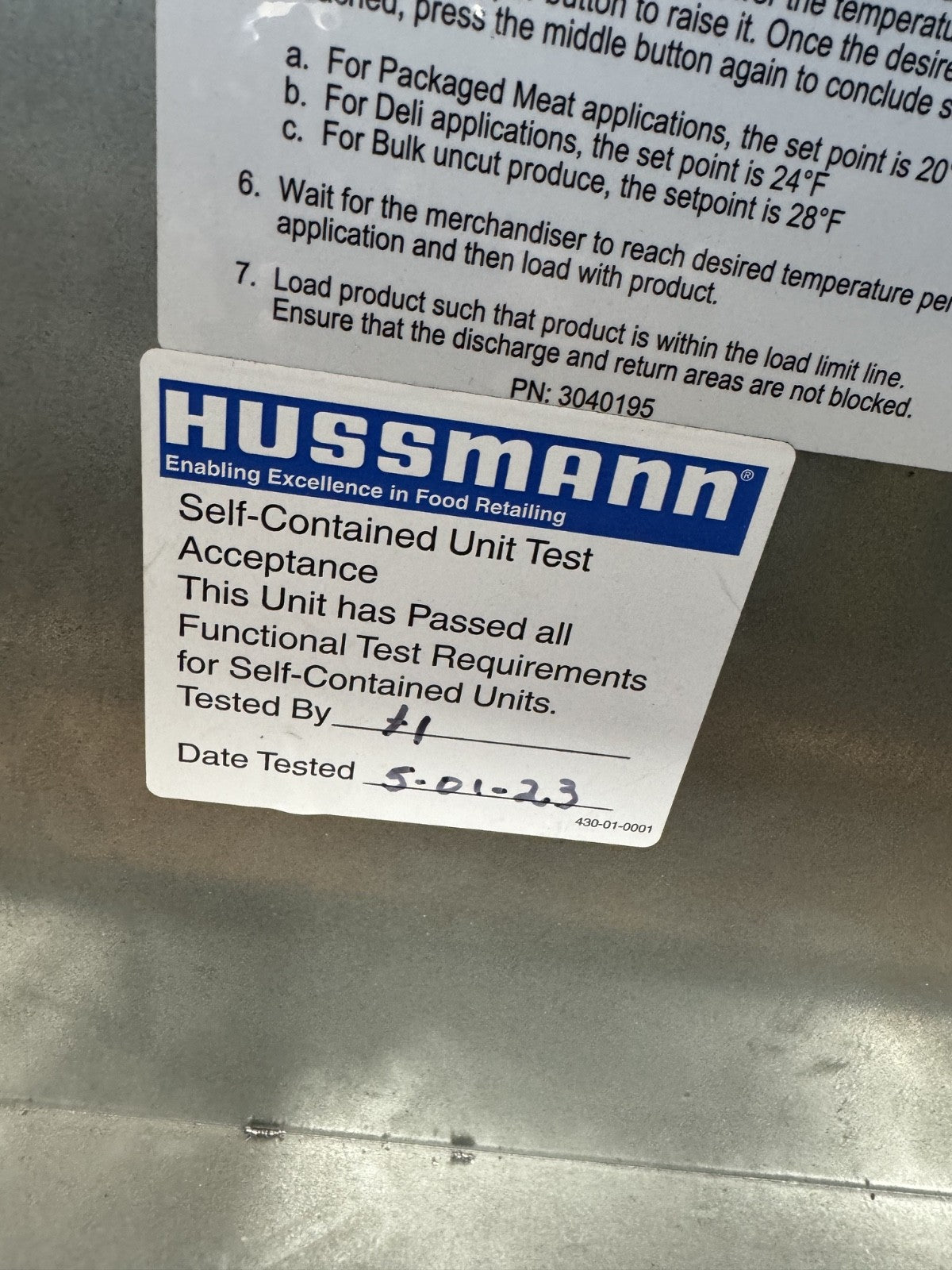 Hussmann 8ft Self-Contained Prepared Foods / Deli / Meat / Produce Case