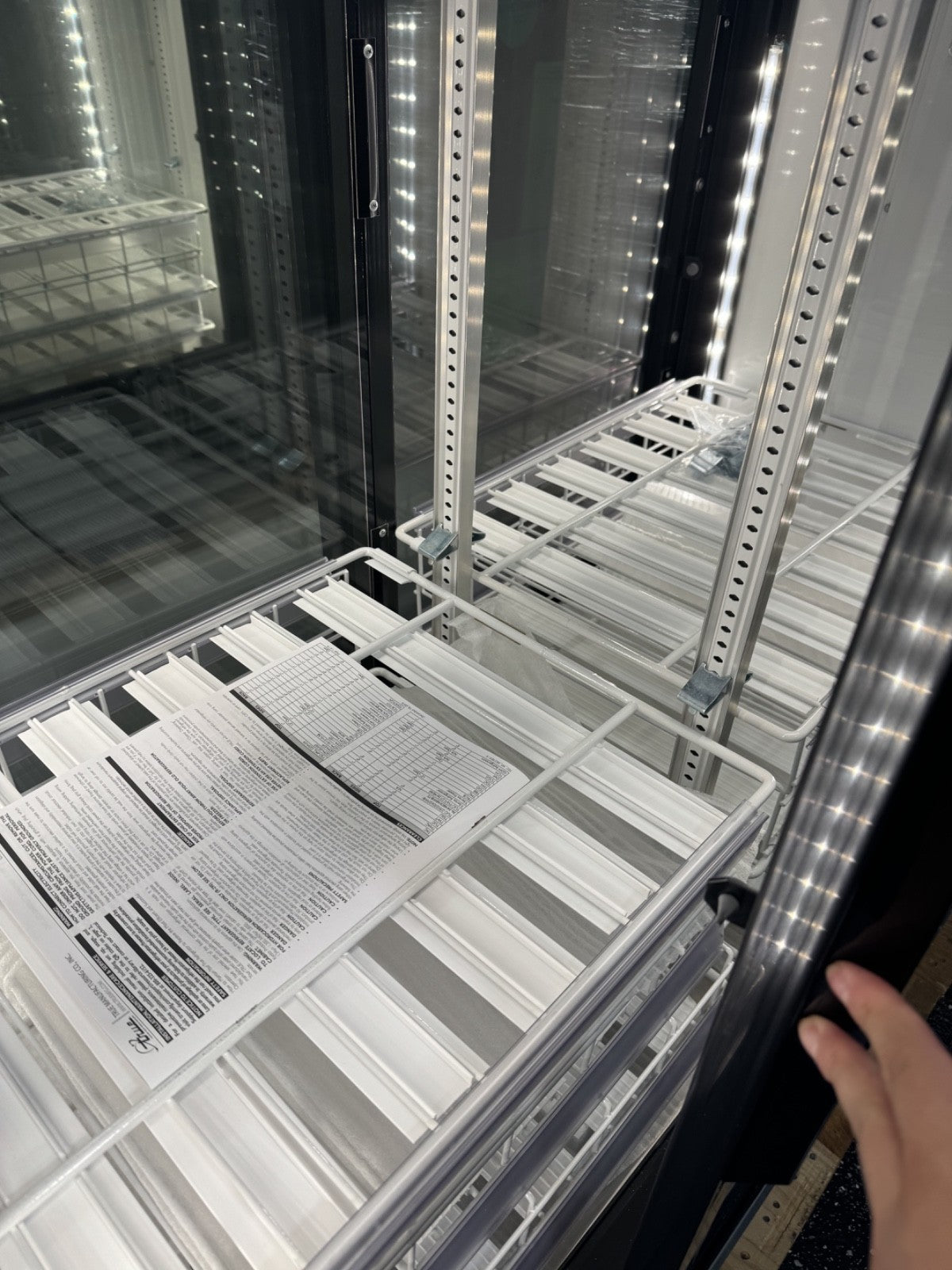 TRUE cooler GDM-41CPT-48-HC-LD 48" Two Section Pass Thru Glass Door refrigerator