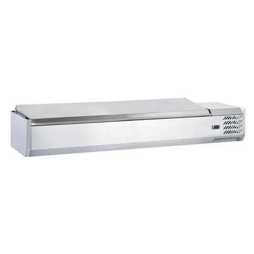 Coldline CTP70SS Coldline CTP70SS 71" Refrigerated 8 Pan Stainless Steel Top Cover Countertop Salad Bar commercial restaurant