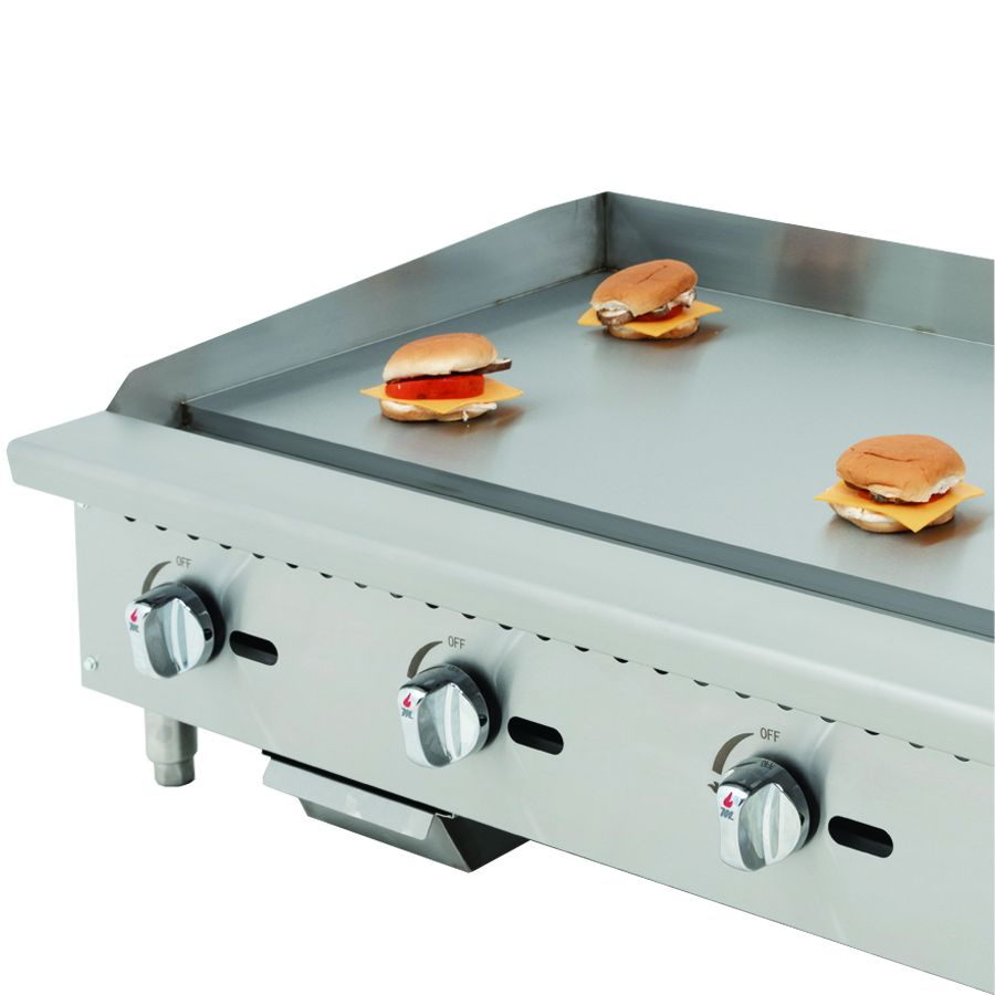 Migali C-G48 48″ Manual Gas Griddle – 120,000 BTU (4 Burners)